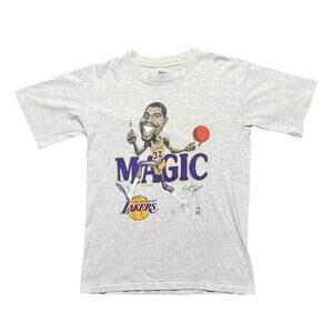 VTG Salem Los Angeles Lakers Magic Johnson Caricature size M